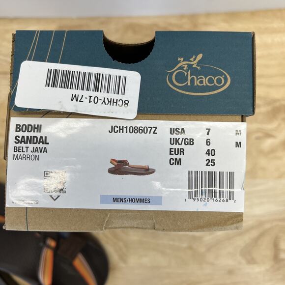 Chaco Bodhi Toe Loop Sports Sandals Belt Java Brown Orange Strap Mens Size 7 main image 4